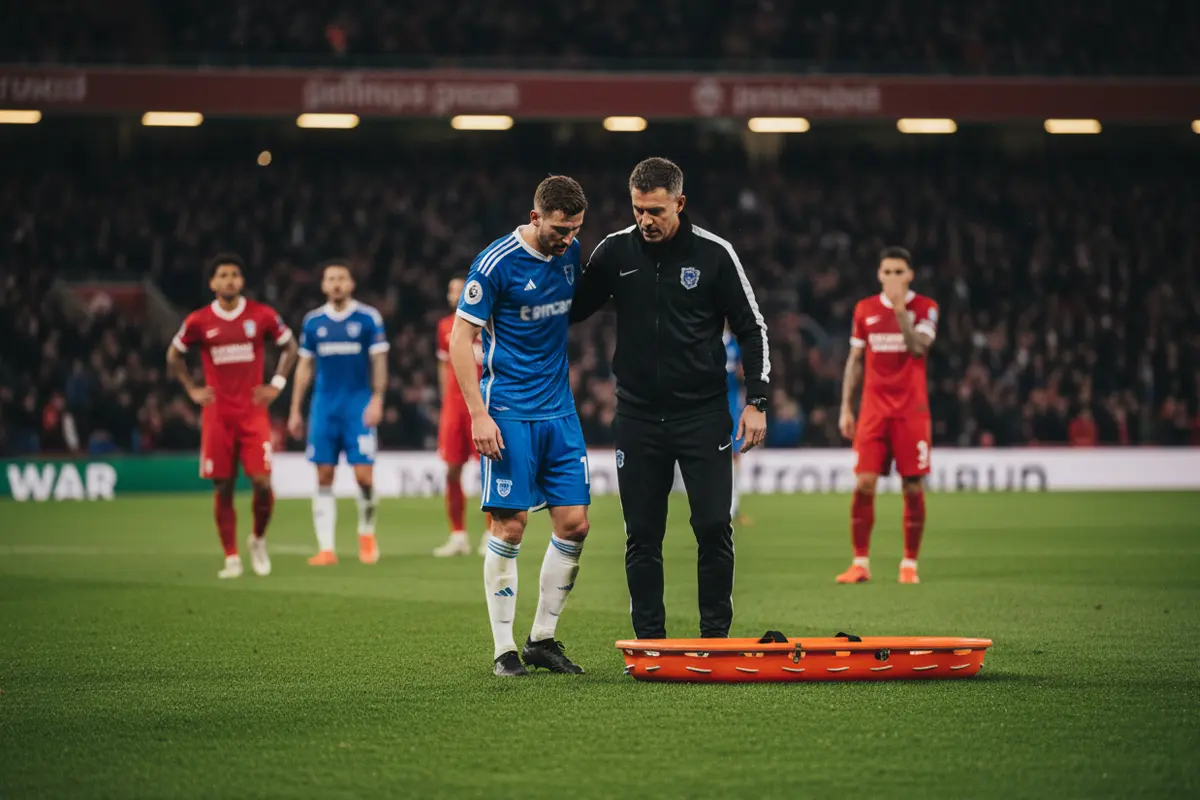Soigneur aidant un joueur blessé sur le terrain