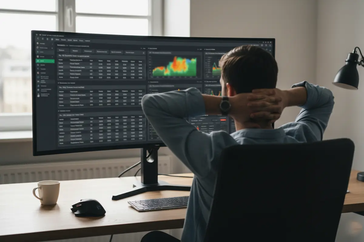 Personne analysant des données sportives sur écran