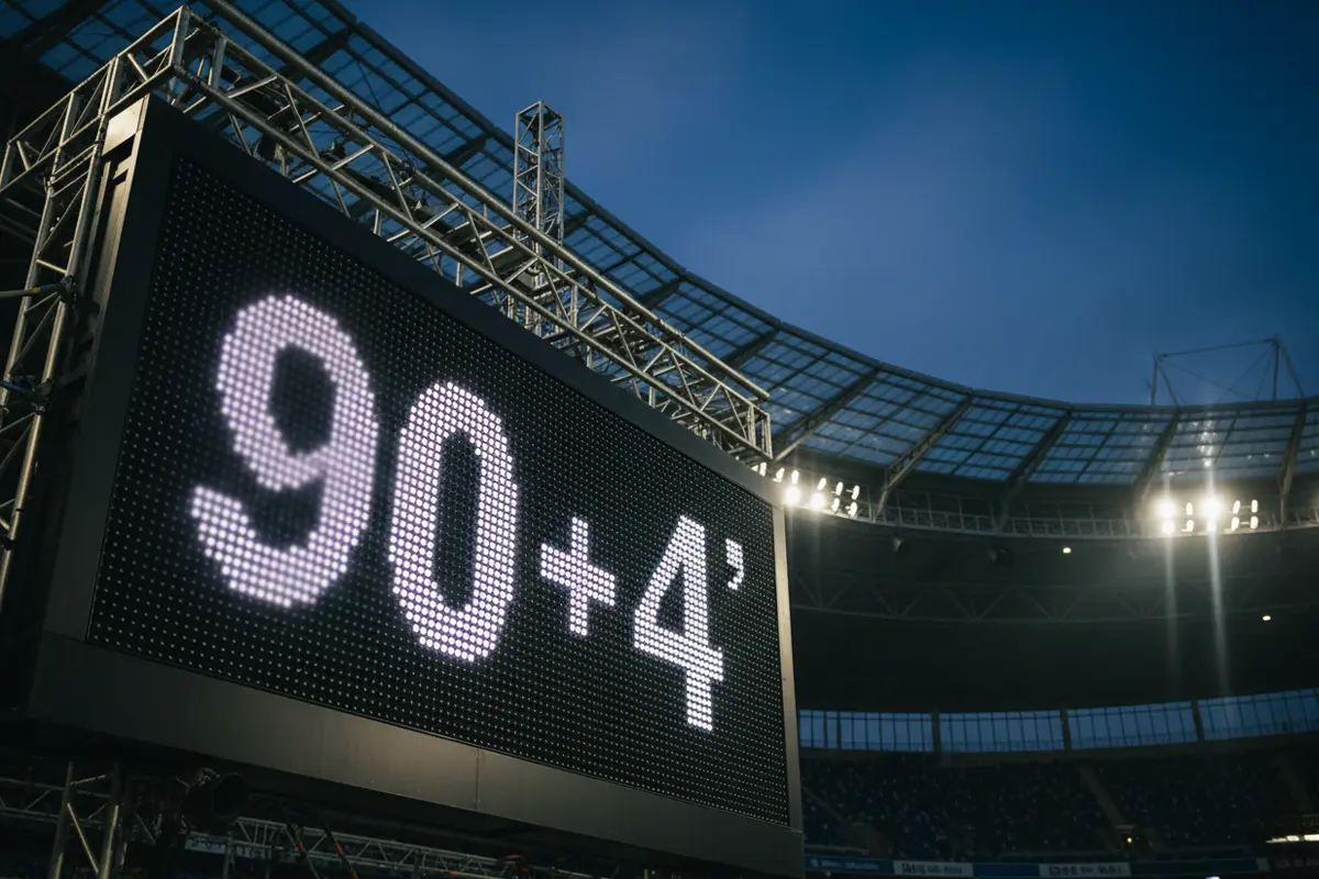 Horloge de stade affichant le temps de jeu