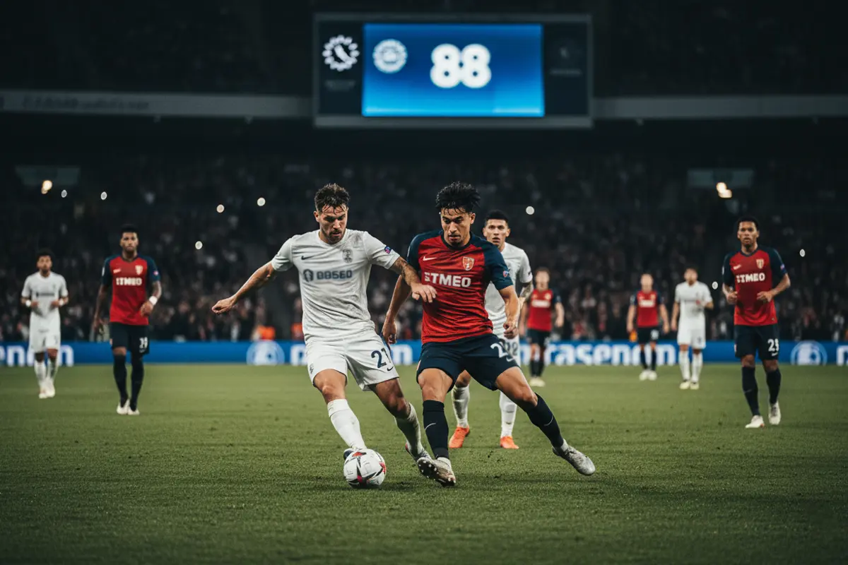 Action de fin de match avec joueurs fatigués