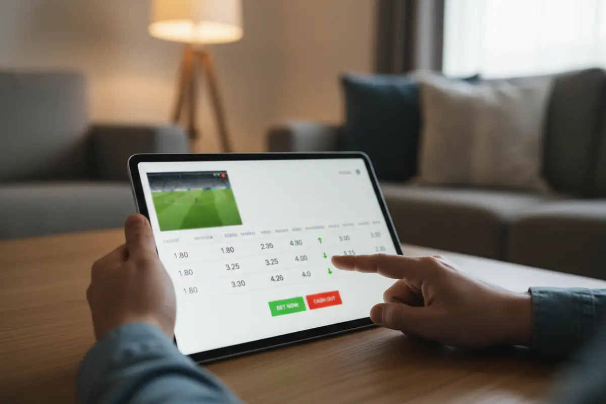 Interface de paris en direct sur tablette
