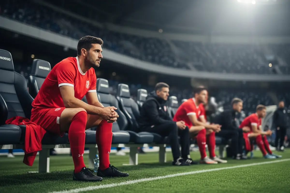 Joueur sur le banc des remplaçants