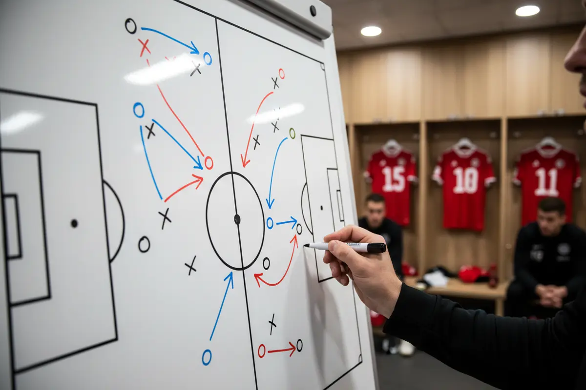 Tableau tactique avec schéma de jeu dessiné